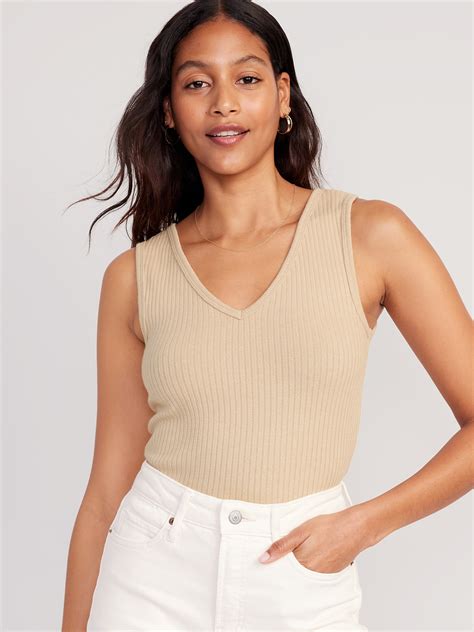 rib knit  neck tank top  women  navy