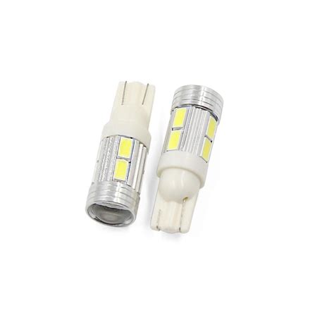 Żarówka T10 W5W 10 SMD LED SOCZEWKA BIAŁA 2 szt.