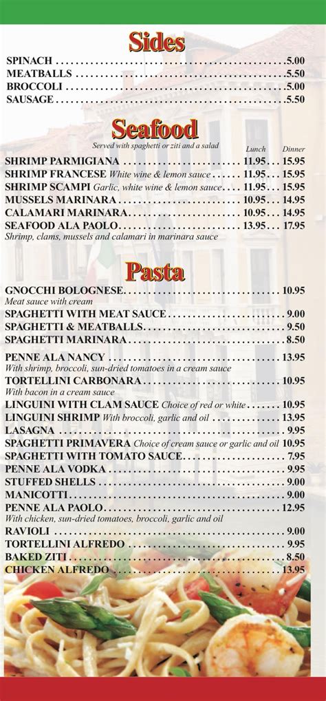Menu | Paolo's of Boca Raton