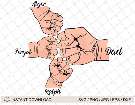 Personalized Father's Day Fist Bump Set Fathers and 3 - Etsy