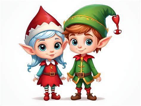 Cute Cartoon Elves Boy and Girl Graphic by A.I Illustration and