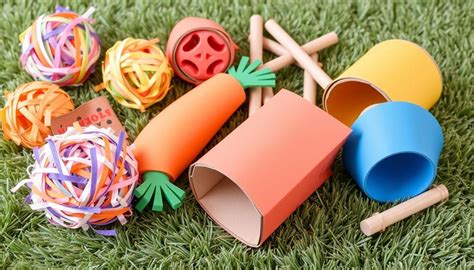 diy rabbit toys enrichment   budget  place  animals