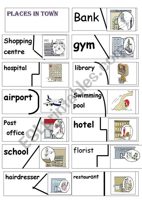places in town puzzle - ESL worksheet by primpi