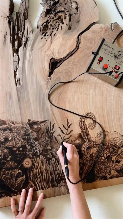 today  feature  hippienorth   amazing woodburning work  art