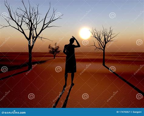 Africa Drought Famine Refugee Concept Illustration Cartoon Vector ...