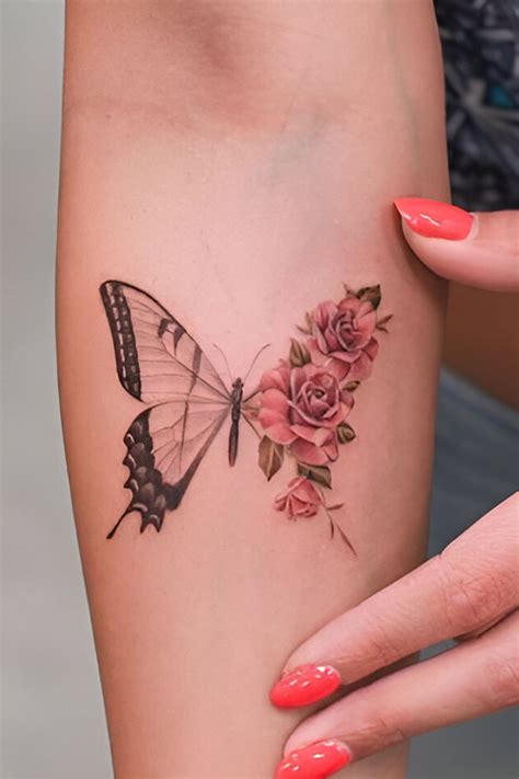 butterfly  flower tattoo ideas