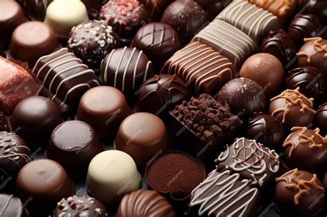 premium ai image close  chocolateof  types  chocolates
