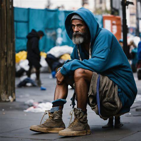 Lexica - A HUGE HOMELESS MAN WEARING DIRTY SHORTS AND A HOODIE