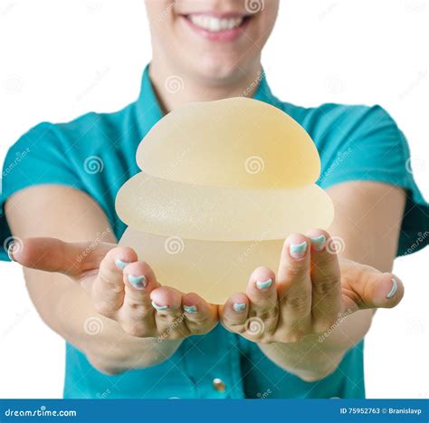 Silicone breast implant. stock image. Image of improvement - 75952763