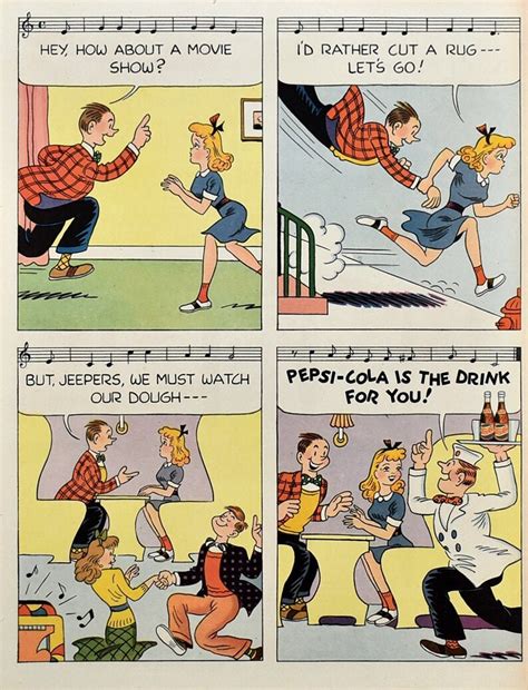 1947 Pepsi Cola Ad Al Posen Cartoon Art Teenagers on a | Etsy