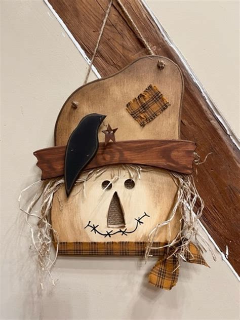 Primitive Fall Scarecrow Adorable Hanging Scarecrow Head Cute - Etsy