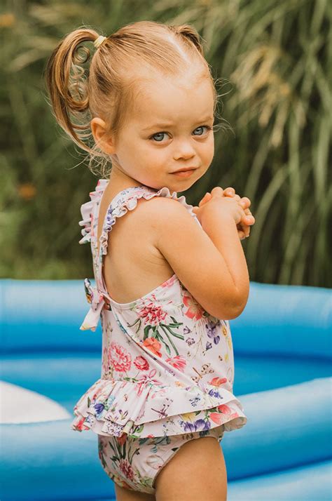 Minihaha - Toddler Girls Allegra Frill One Piece - Pink | Swimwear