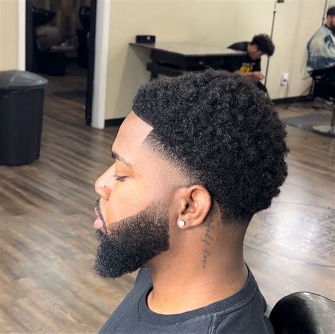 mid taper fade afro hair beard  taper black high taper fade