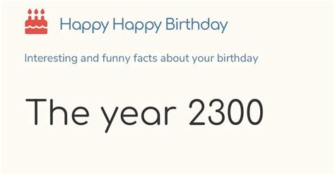 The year 2300: Calendar, history and birthdays