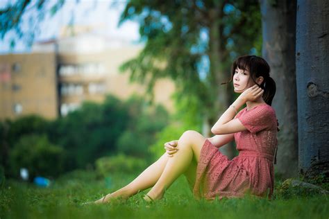 4K, Asian, Sitting, Dress, Legs, Hands, HD Wallpaper | Rare Gallery