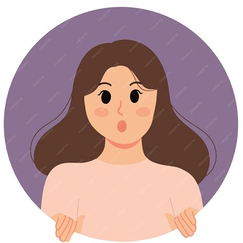 Premium Vector | Shock woman avatar gesture surprised illustration