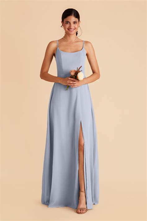 Dusty Blue Chiffon Bridesmaid Dresses