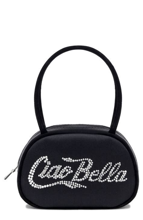 AMINA MUADDI Ciao Bella Crystal Embellished Top Handle Bagblack