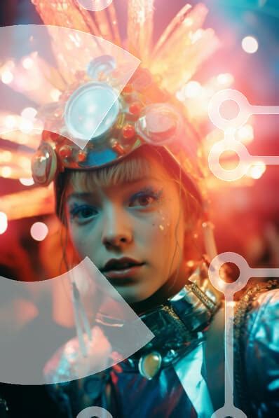 Beauty and Fashion - Young Woman in Elaborate Headpiece and Makeup ...