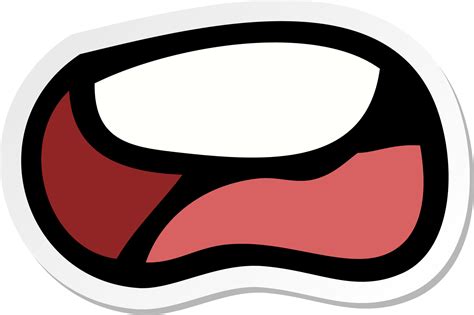 pegatina de una boca infeliz de dibujos animados 8373832 Vector en Vecteezy