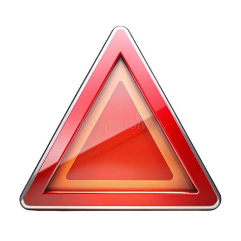 warning triangle hazard sign isolated  white background stock