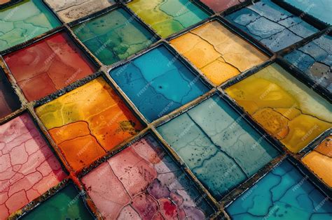 Premium Photo | Lithium mines from above including vibrant evaporation ...