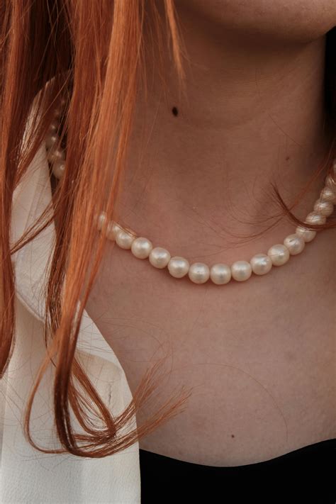 close    necklace  womans neck  stock photo