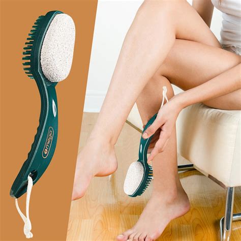 GFHFHITJ Pumice Stone and Foot Brush, 2-in-1 Pedicure Tool for Callus