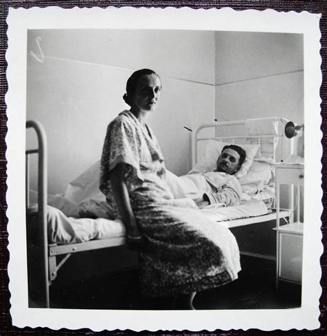 Vintage photo of hospital patient with visitor · Free Stock Photo