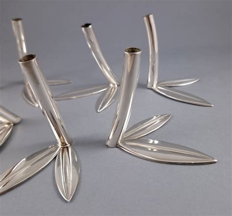 Proantic: 8 Bouquet Holders In Sterling Silver