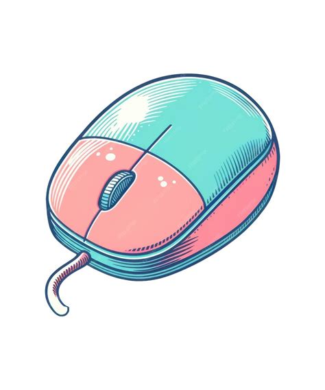 drawing   computer mouse retro sticker premium ai generated psd