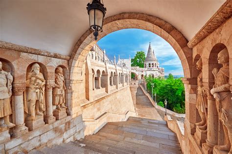 View on the Old Fisherman Bastion in Budapest. Arch Gallery. - Image