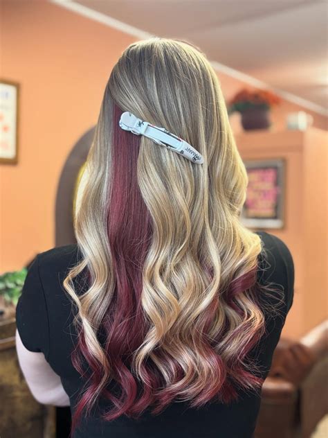 red peekaboo hair 11