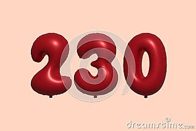 Red Helium Balloon 3D Number 230 Cartoon Vector | CartoonDealer.com ...