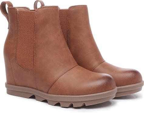 amazoncom athlefit womens wedge boots comfortable ankle wedge brown