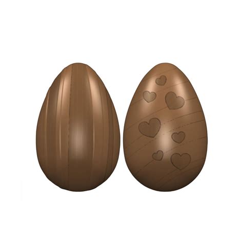 egg shape  heart egg shape  stripes chocolat chocolat