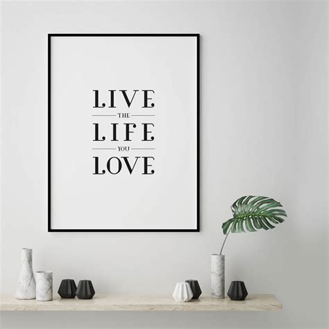 'Live The Life You Love' Typographic Print By oso twee