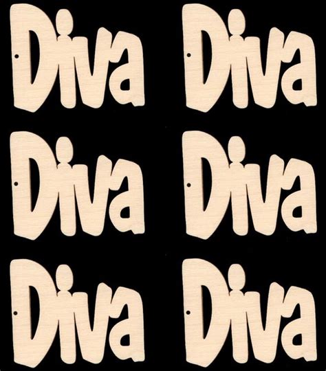 Diva Word Connected Letters Natural Craft Wood Cutout 1362