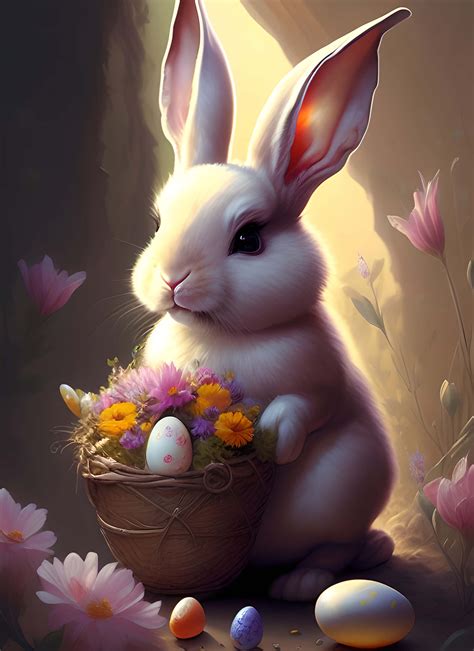 funny easter bunny flowers  basket picture wallpaperscom