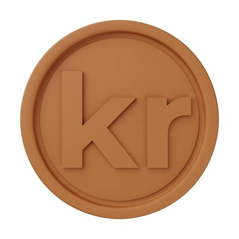 Premium Photo | Bronze coin krona 3d illustration isolated in white ...