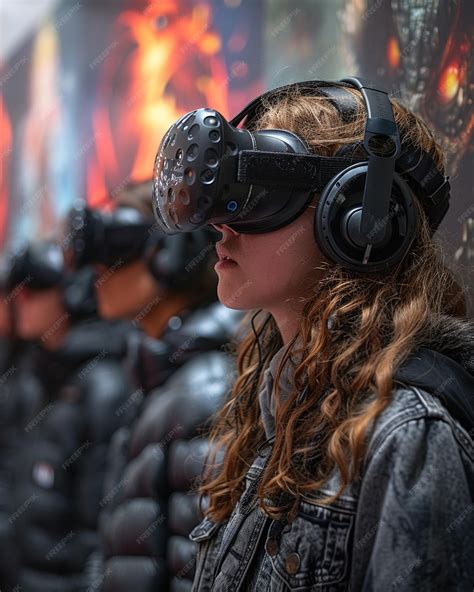 Premium Photo | Gamer In A Vr World Battling Digital Monsters Background