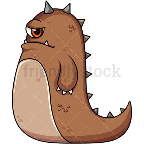 Brown Monster Cartoon Vector Clipart - FriendlyStock