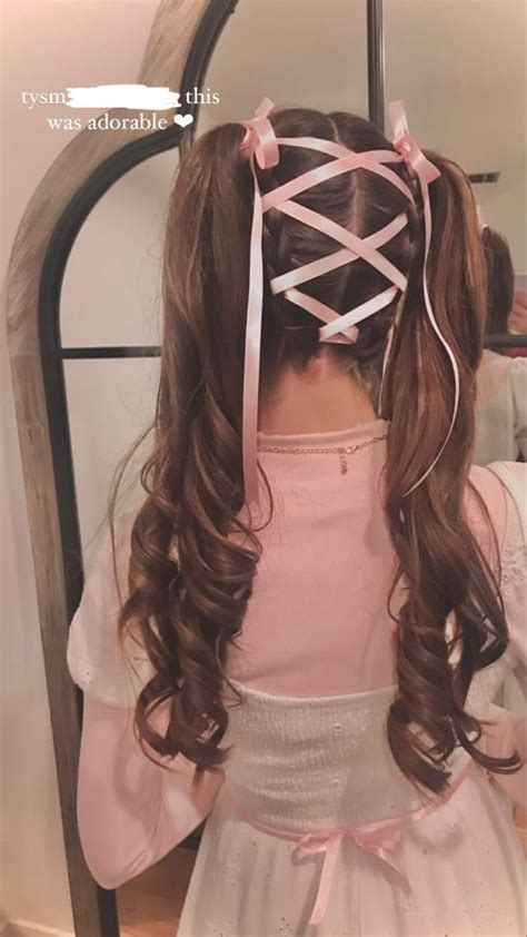 ꒰ა 𝒜 𝑛 ິ𝑔 𝑒 𝑙 ໒꒱ | Ribbon hairstyle, Hair styles, Hair inspiration