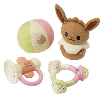 pokemon center original monpoke rattle set eevee