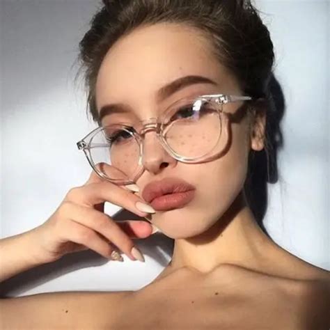 Модные прозрачные круглые очки, прозрачная оправа, женские очки, очки ...