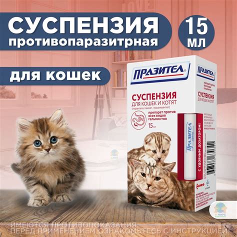 АСТРАФАРМ Празител для котят и кошек, препарат от глистов, суспензия ...