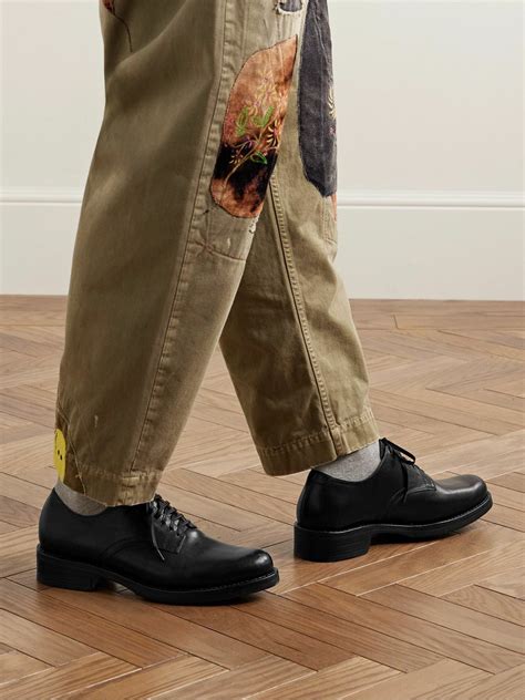 visvim galvin logo detailed leather derby shoes black visvim