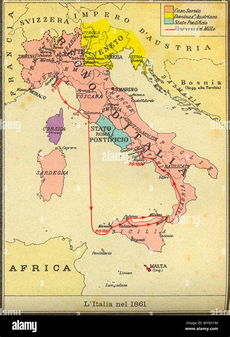 . English: Italy - 1861 map Italiano: Mappa d'Italia al 1861 . Unknown ...