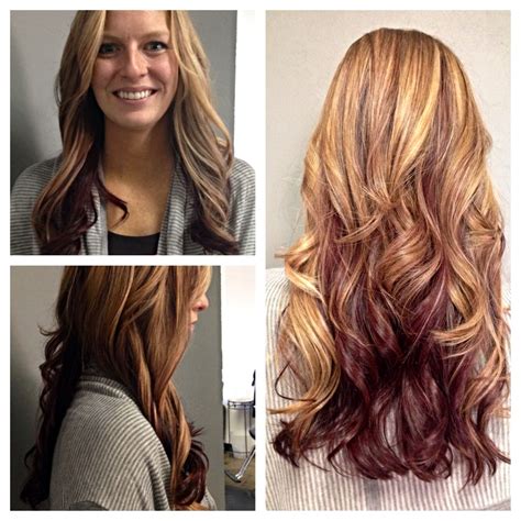 Brown Hair With Blonde And Red Underneath