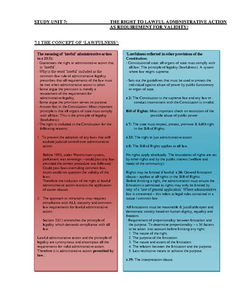 ADL2601 7 Lawful Administrative Action - The meaning of ‘lawful